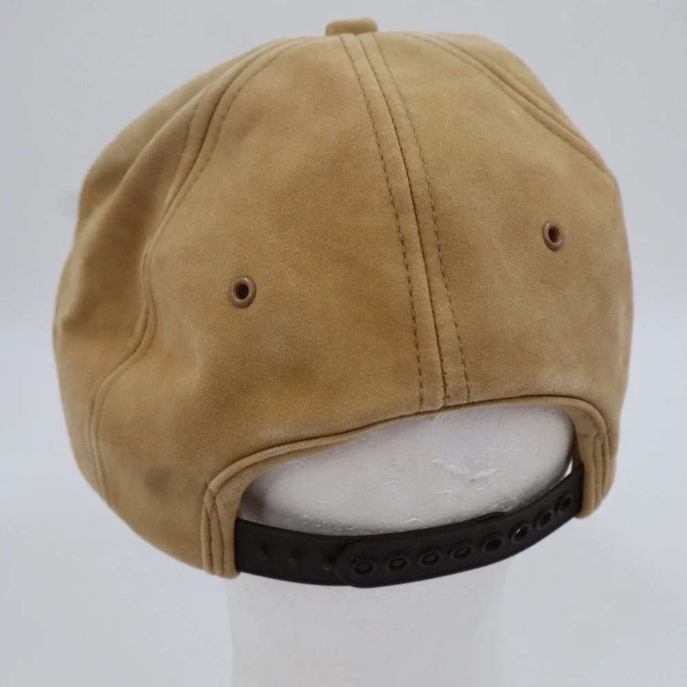 Rare Vintage Union 76 Gas Station Trucker Hat‎ Snapback Tan Faux Suede Patch Cap